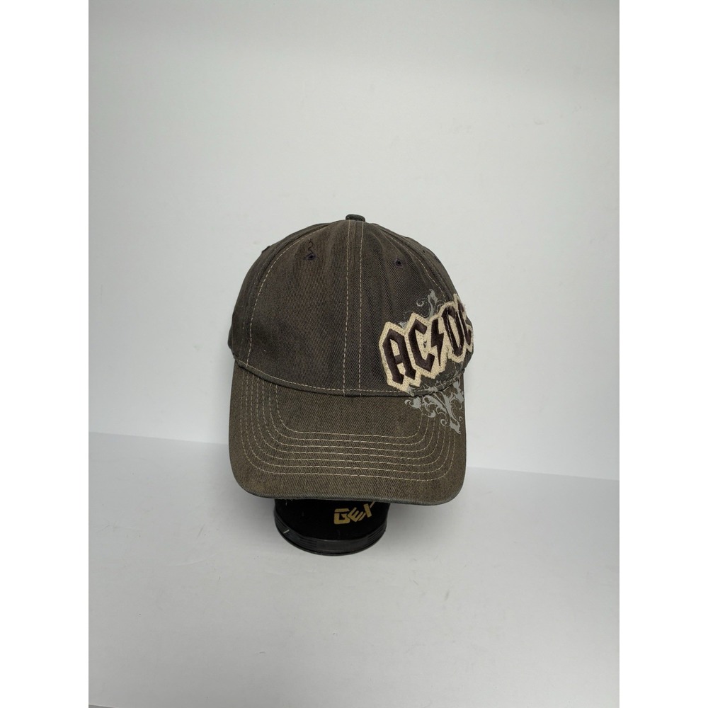 Vintage AC/DC Baseball Cap Hat 2008 Anvil‎ Rock Band Logo Adjustable Distressed